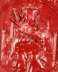 Image shows detail from the Great Seal of King James IV. National Records of Scotland reference: RH17/1/54