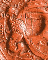 Image shows detail from the Privy Seal of King James IV. National Records of Scotland reference: RH6/544