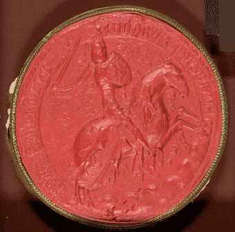 Image shows the back of the Great Seal of King James IV, National Records of Scotland reference: RH17/1/51