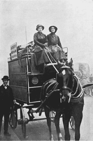 Image of two women driving a horse-drawn goods delivery van (National Records of Scotland refrence: HH31/27/51/3).