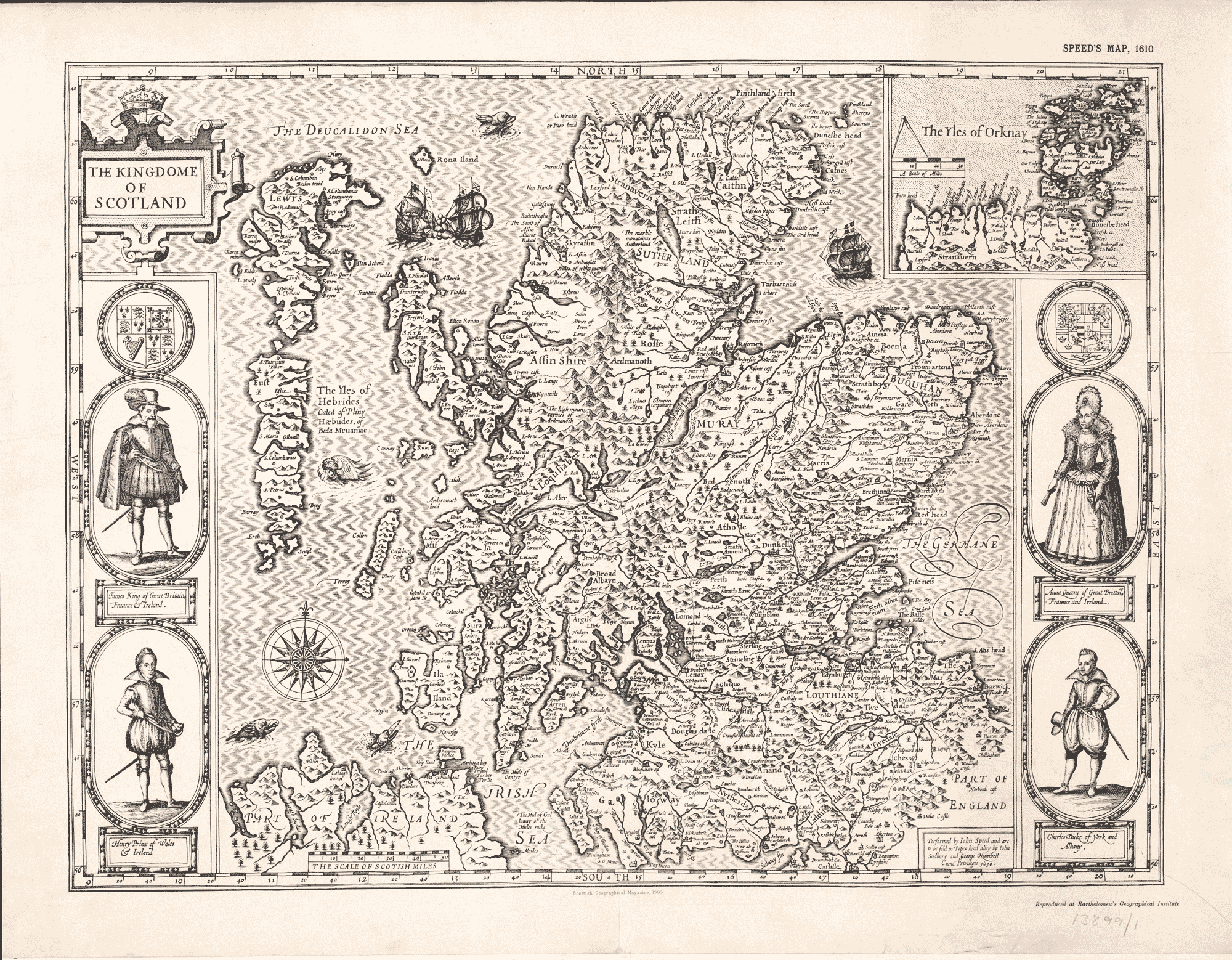 Map of the Kingdom of Scotland, 1610, made by the famous English cartographer, John Speed, and published in an atlas called The Theatre of the Empire of Great Britain in 1612. National Records of Scotland reference: RHP 13899/1. Reproduced by permission of the National Library of Scotland.